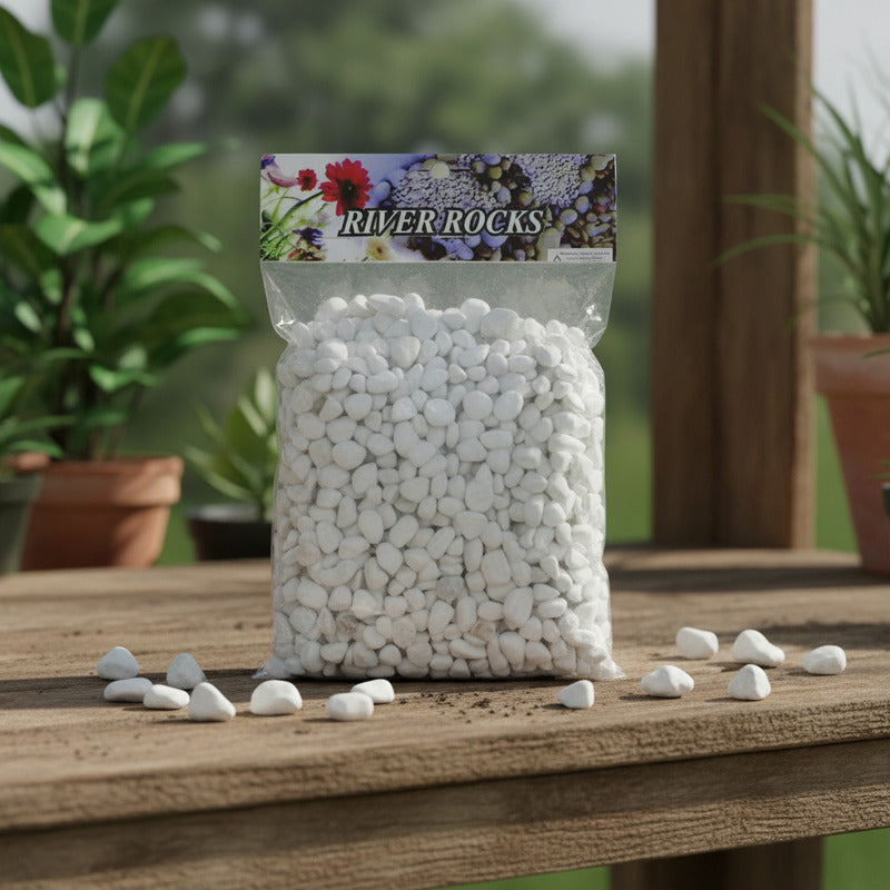 Piedras Decorativas Blancas Tamaño Mini