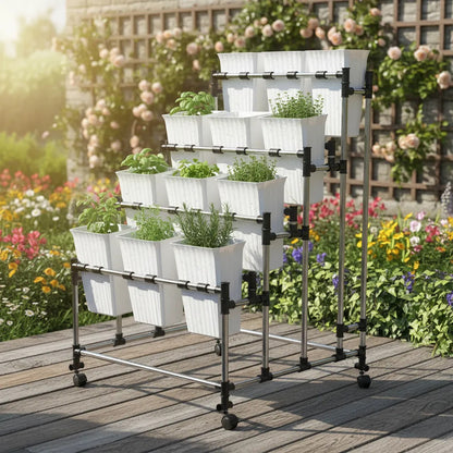 Exhibidor De Flores Con 16 Floreros