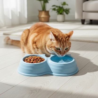 Comedero Doble Para Mascotas Orejitas 24 X 5,5 cm