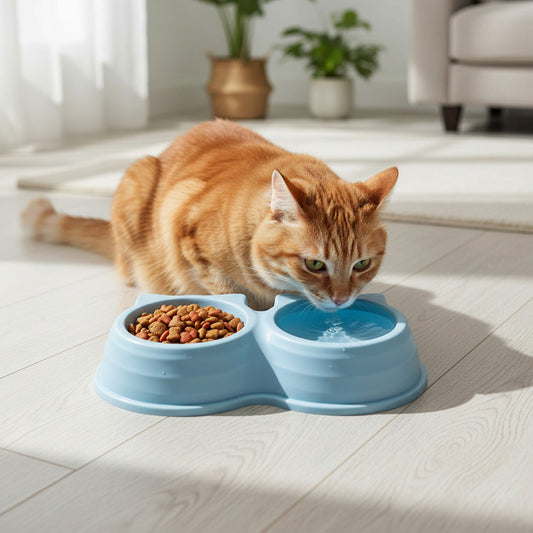 Comedero Doble Para Mascotas Orejitas 24 X 5,5 cm