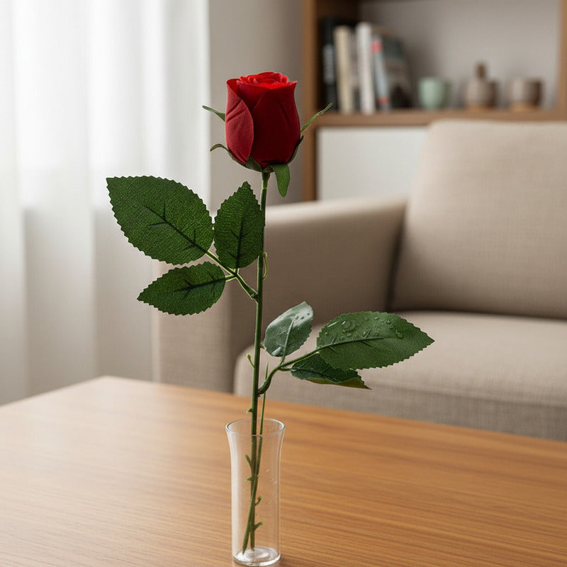 Rosa Roja De Terciopelo 55cm
