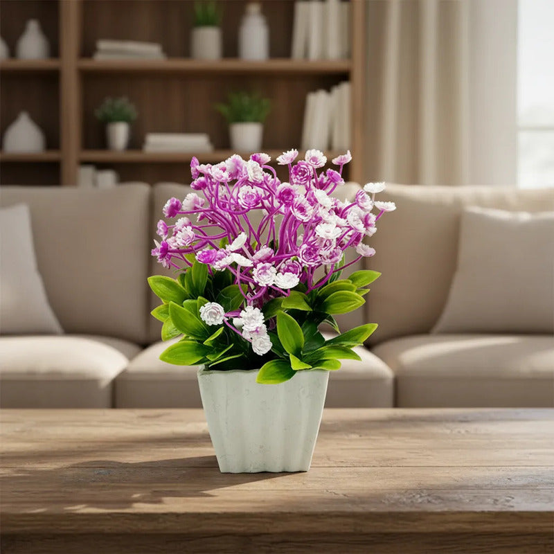Mini Clavel Artificial En Maceta
