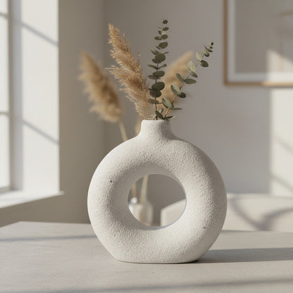 Florero De Cerámica Minimalista 14,3 X 14 cm