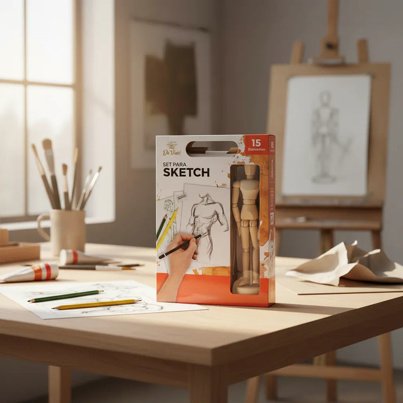 Set De Arte Para Sketch Con Maniquí de 20 cm