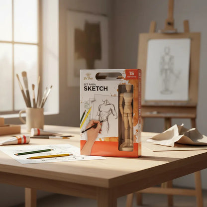 Set De Arte Para Sketch Con Maniquí de 20 cm