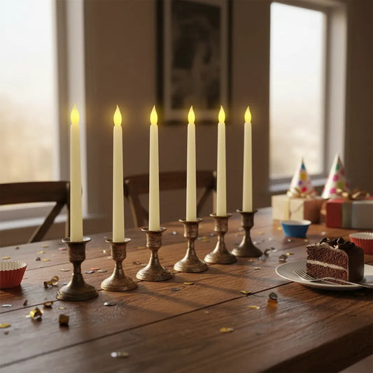 Vela Led Fina Blanco Cálido
