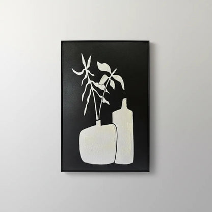 Cuadro Decorativo Floreros Y Bambú