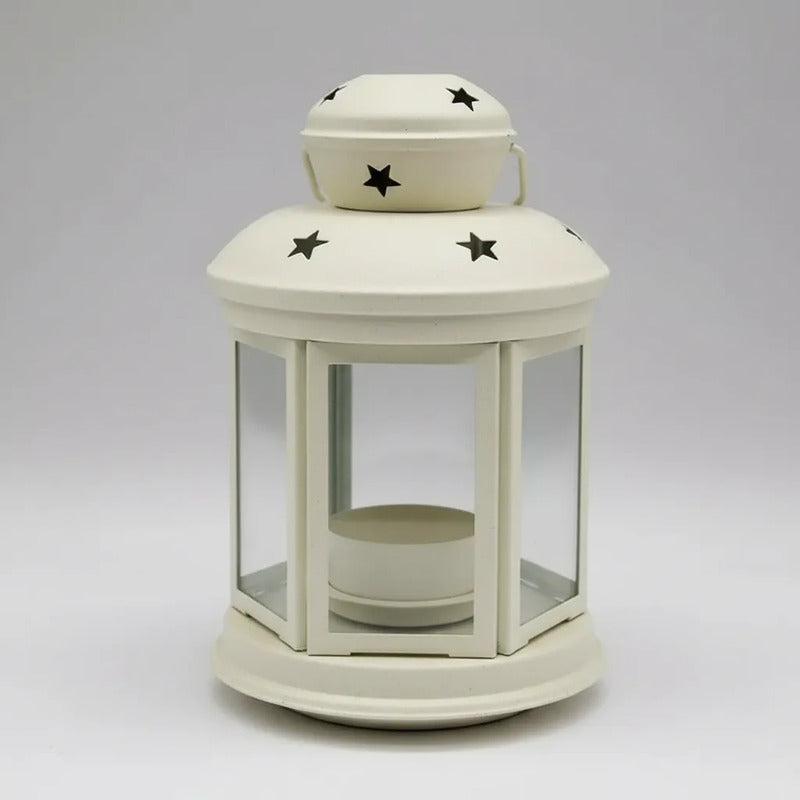 Farol De Metal Porta Vela Estrellitas