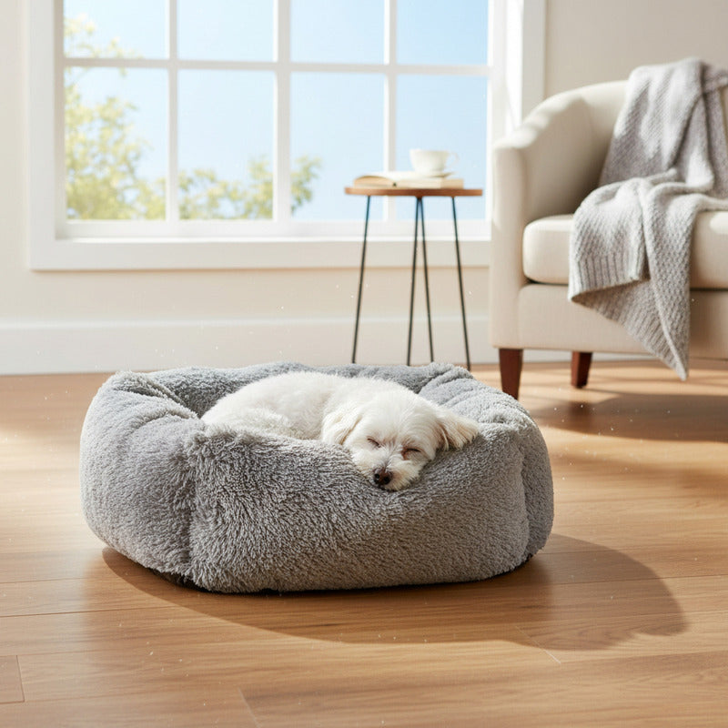 Cama Peluda Para Mascota Con Almohadón 45 X 20 cm