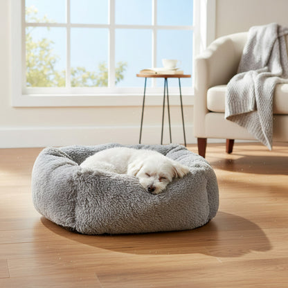 Cama Peluda Para Mascota Con Almohadón 45 X 20 cm