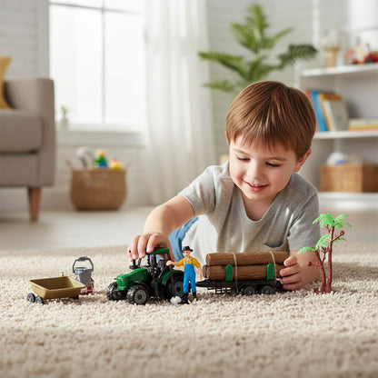 Juego De Granja Con Accesorios Y Tractor