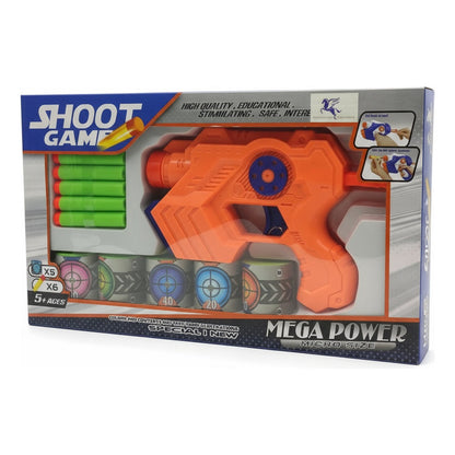 Pistola Lanza Dardos Mega Power Naranja
