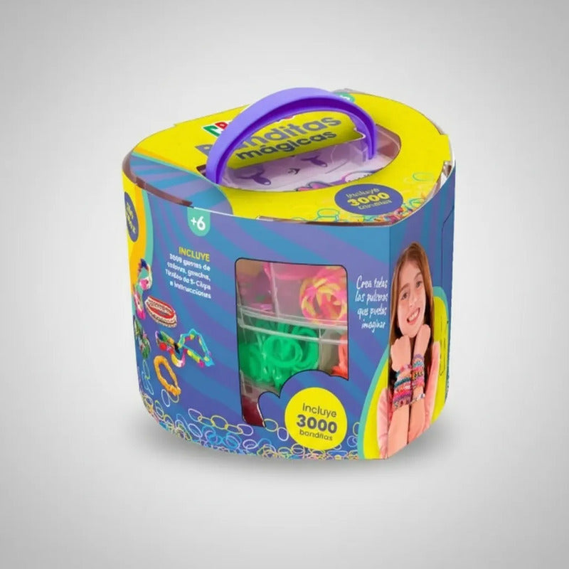 Set De Pulseras Mágicas 3000 Piezas + Accesorios Gomitas