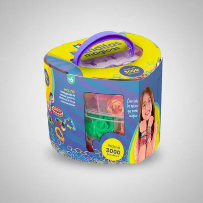 Set De Pulseras Mágicas 3000 Piezas + Accesorios Gomitas