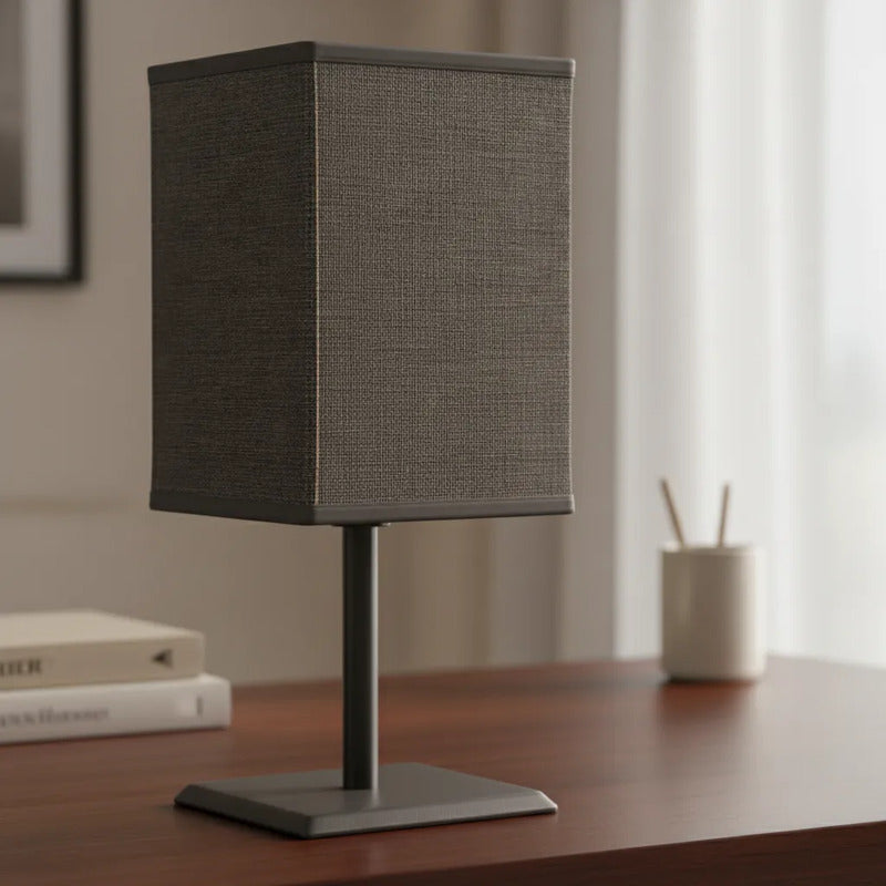 Lampara De Mesa Con Pantalla Gris 26cm Gris