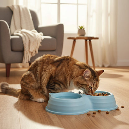 Comedero Doble Para Mascotas Orejitas 24 X 5,5 cm