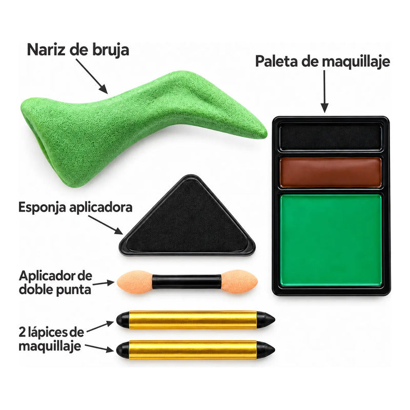 Kit Maquillaje Bruja con Nariz