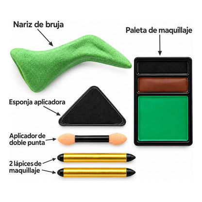 Kit Maquillaje Bruja con Nariz