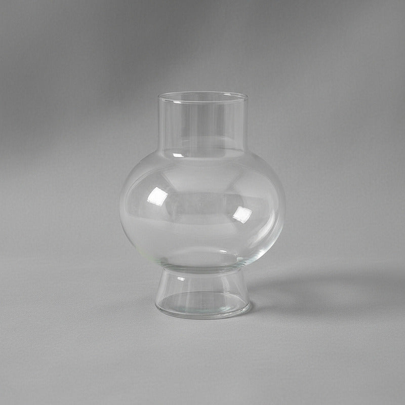Florero De Vidrio Diseño Bola Con Cuello 20c