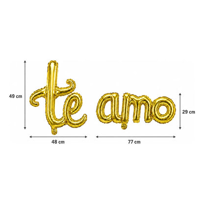 Globos Te Amo con Pétalos Rojos