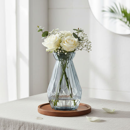 Florero De Vidrio Geométrico Con Cuello 15 cm