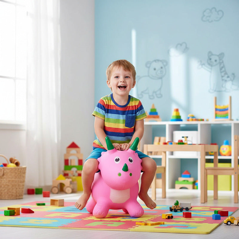 Dino Saltarín De Goma Inflable 45 X 70 cm