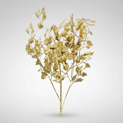 Vara Hoja Otoño Metalizada 5 Ramas Con Hojas