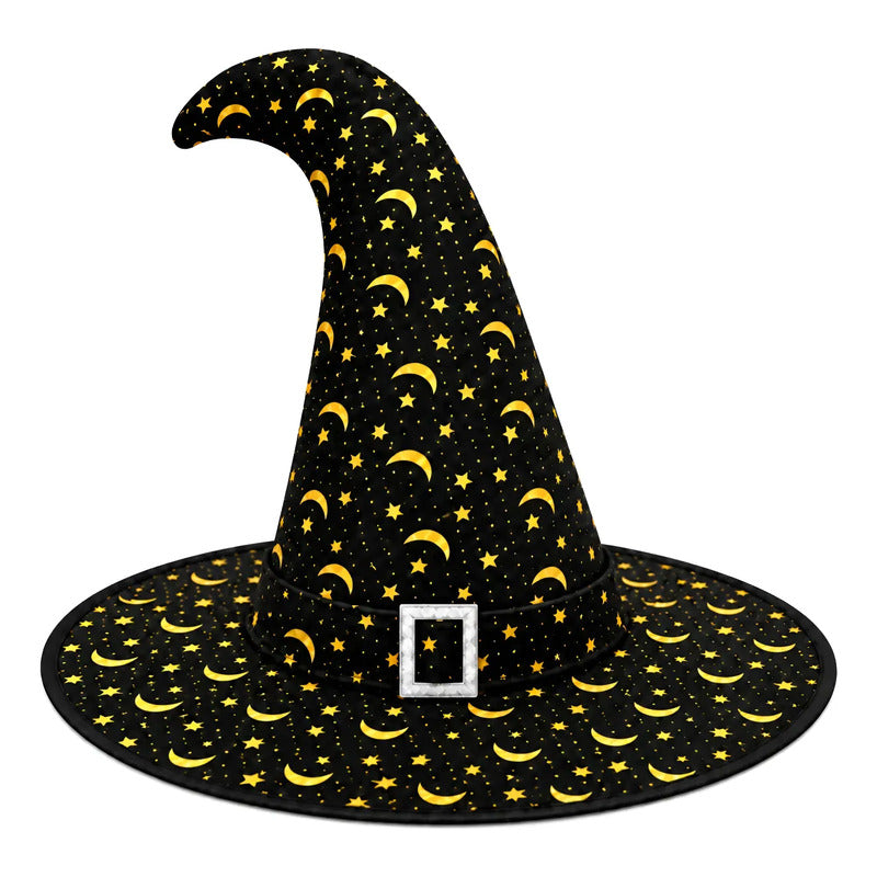 Sombrero de Bruja Lunas y Estrellas