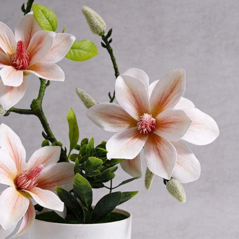 Planta Artificial De Magnolias En Maceta