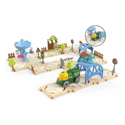 Set De Tren Con Pista Y Bloques De Construcción
