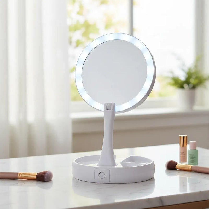 Espejo Doble Con Luz Led Extensible