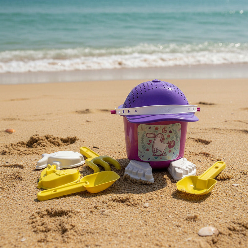 Balde De Playa Para Niña Con Accesorios 23 X 22 cm