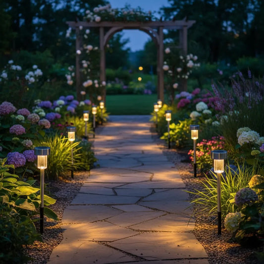 Lampara Luz Solar Para Jardín Blanco Frio