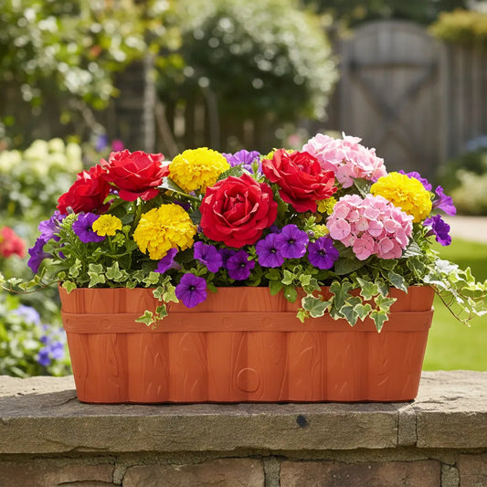 Jardinera Plástica Terracota Con Ondas