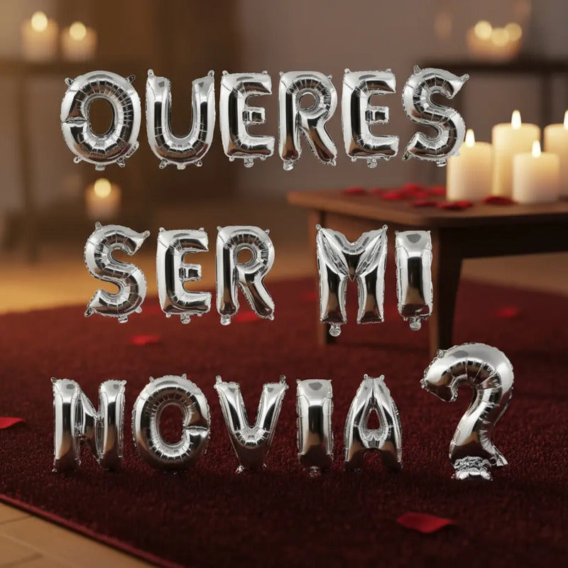 Set De Globos Queres Ser Mi Novia?