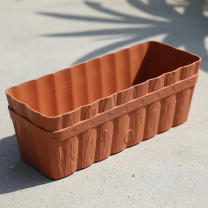 Jardinera Plástica Terracota Con Ondas