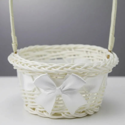 Canasta De Mimbre Blanco 22 cm