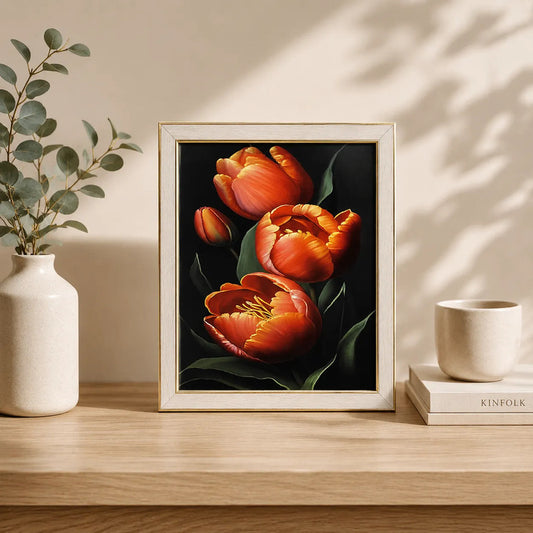 Cuadro De Flores Tulipán Rojo