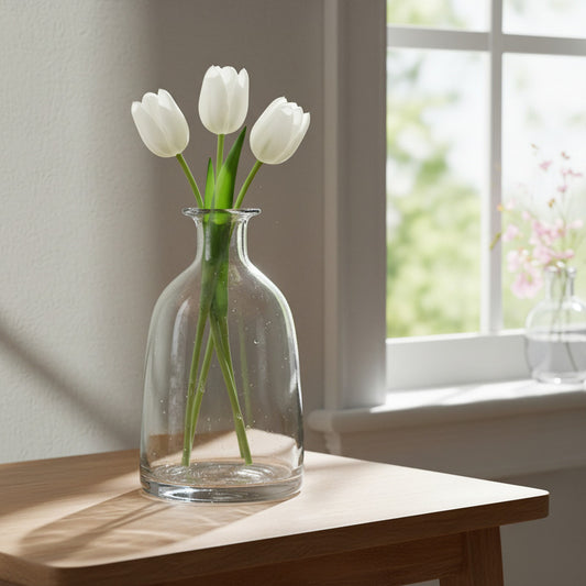 Florero De Vidrio Tipo Botella 24 cm