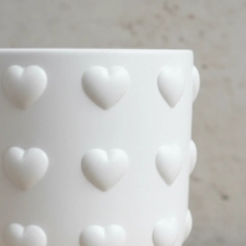 Maceta De Cerámica Corazones 10 cm