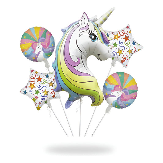 Set De Globos Unicornio X5