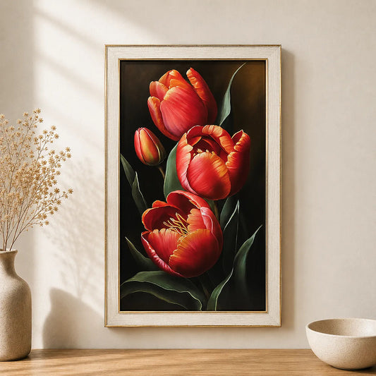 Cuadro De Flores Tulipán Rojo