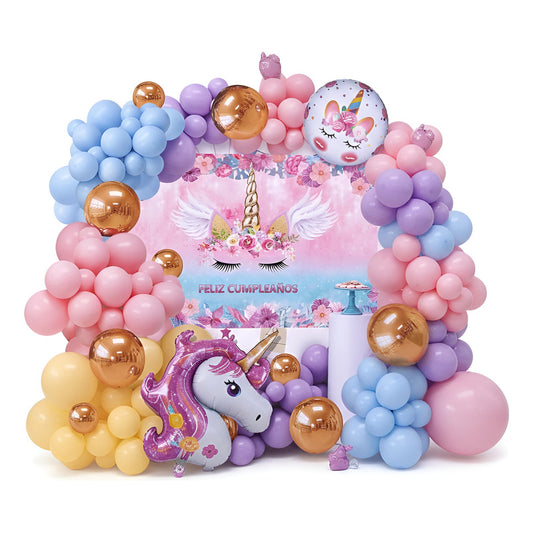 Set Arco De Globos Unicornio 56pcs Con Accesorios