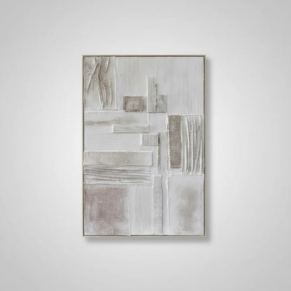 Cuadro Abstracto Decorativo Blanco Y Beige