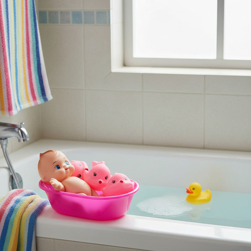 Bebé En Bañito Con Chiflones