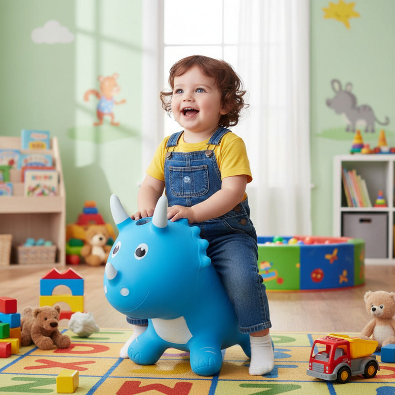 Dino Saltarín De Goma Inflable 45 X 70 cm