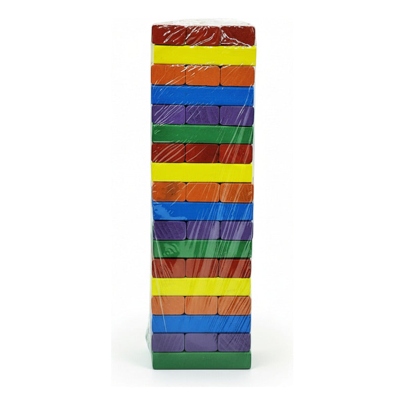 Jenga De Colores Con Dado 25,5 X 8,5 cm