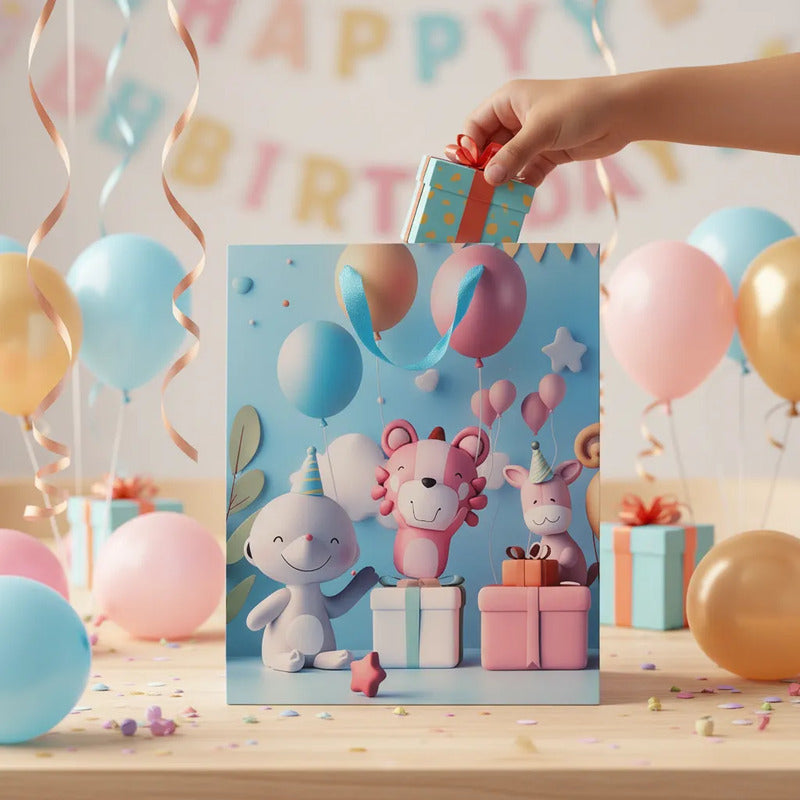 Bolsa De Regalo Grande Diseño Infantil 3D