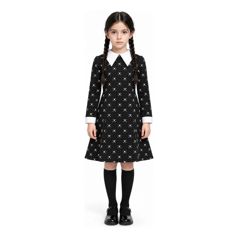 Disfraz Merlina Vestido con Calaveras