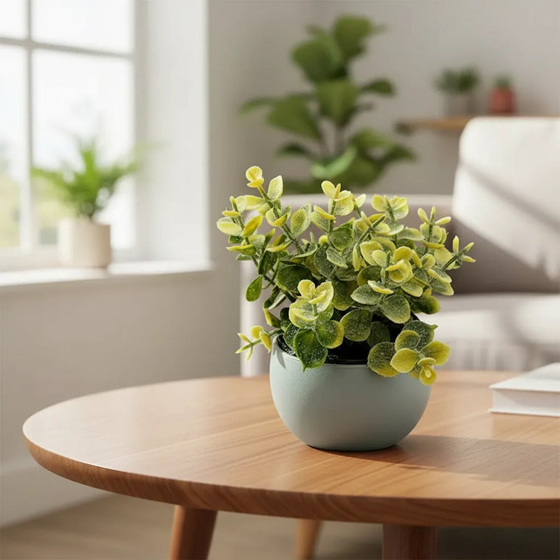 Planta Artificial Eucalipto Con Maceta